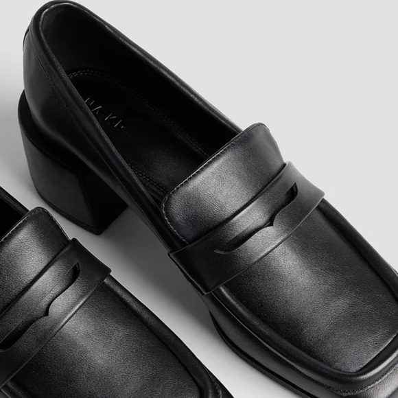 NA-KD Squared Toe Heeled Loafers - Picture 6 of 12